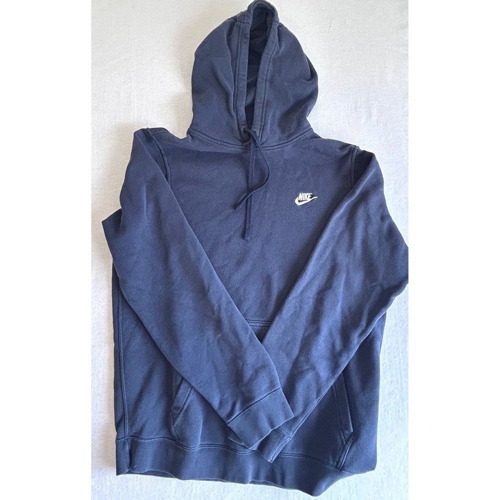Nike Blue Pullover Sweatshirt Hoodie Swoosh Athleisure SZ M‎